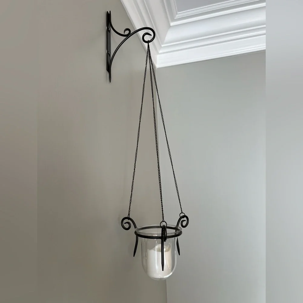 Partylite Brown Metal Hanging Candle Holder PAIR - Picture 2 of 5